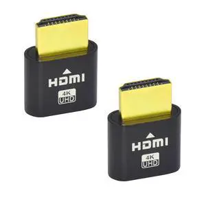 HDMI Dummy Plug, 4K UHD Virtual Display Emulator, 2-Pack, Black HDMI Dummy Plug, 4K UHD Virtual Display Emulator, 2-Pack, Black
