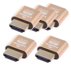 4K HDMI Dummy Load Virtual Plug High Resolution Virtual Monitor Display Emulator Next Generation Headless Display Adapter (Gold Color 5pcs) 4K HDMI Dummy Load Virtual Plug High Resolution Virtual Monitor Display Emulator Next Generation Headless Display Adapter (Gold Color 5pcs)