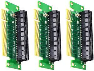 PCI-E X8 Riser Card, PCI Express Male to Female 90 Degree Adapter, 3 Pack, PCI-E for Server and Mining PCI-E X8 Riser Card, PCI Express Male to Female 90 Degree Adapter, 3 Pack, PCI-E for Server and Mining