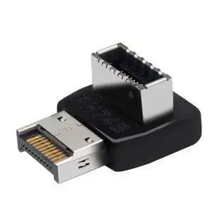 USB 3.1 GEN2 Type E Adapter, Motherboard Adapter, Black, Male to Female (Mold B) USB 3.1 GEN2 Type E Adapter, Motherboard Adapter, Black, Male to Female (Mold B)