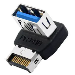 USB 3.2 Gen2 Type-E to USB 3.0 Female Adapter, 90 Degree Right Angle Internal Header Converter, for Motherboard Front Panel, PC Case Cable Management - (B) USB 3.2 Gen2 Type-E to USB 3.0 Female Adapter, 90 Degree Right Angle Internal Header Converter, for Motherboard Front Panel, PC Case Cable Management - (B)