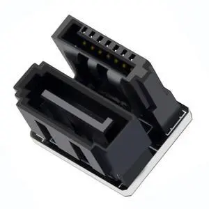 SATA 7 Pin Male to Female Adapter, 180 Degree U-Shaped Right Angle Connector for Motherboard Cable Management, Black, 1 Pack SATA 7 Pin Male to Female Adapter, 180 Degree U-Shaped Right Angle Connector for Motherboard Cable Management, Black, 1 Pack