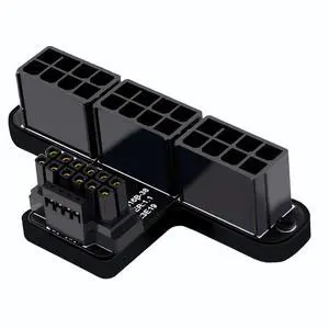 ATX 3.0 12VHPWR 16Pin (12+4p) to 3X 8-Pin PCIe 5.0 Graphics Card Power Adapter, 600W,180 Degree Aluminum Alloy (B Type/Black) ATX 3.0 12VHPWR 16Pin (12+4p) to 3X 8-Pin PCIe 5.0 Graphics Card Power Adapter, 600W,180 Degree Aluminum Alloy (B Type/Black)