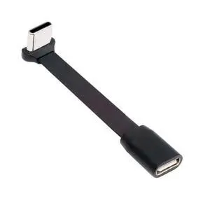 Cable Ultra Slim Flat USB-C Type-C Male to Female Extension Power USB2.0 Data Cable 90 Degree Up Down Angled 65W Fast Charge for Laptop Tablet Phone Cable Ultra Slim Flat USB-C Type-C Male to Female Extension Power USB2.0 Data Cable 90 Degree Up Down Angled 65W Fast Charge for Laptop Tablet Phone