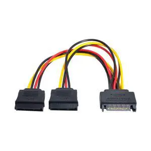 15Pin Power Cable SATA Disk Power Male to Dual Female Splitter Y 1 to 2 Extension Cable 12V+5V 15Pin Power Cable SATA Disk Power Male to Dual Female Splitter Y 1 to 2 Extension Cable 12V+5V