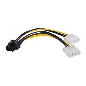 DC 12V Cable Dual 4Pin to PCIE 8P 6+2Pin Power Supply Adapter Converter Cable for EPS 12V Graphics Card 15cm DC 12V Cable Dual 4Pin to PCIE 8P 6+2Pin Power Supply Adapter Converter Cable for EPS 12V Graphics Card 15cm