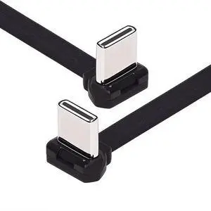USB-C Type C to USB-C Ultra Slim Flat Power USB2.0 Data Cable Angled Connector 65W Fast Charge for Laptop Tablet Phone (20cm) USB-C Type C to USB-C Ultra Slim Flat Power USB2.0 Data Cable Angled Connector 65W Fast Charge for Laptop Tablet Phone (20cm)