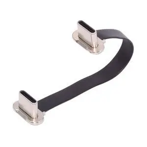 Cable Angled USB-C Type C to USB-C Ultra Slim Flat Power USB2.0 Data Cable 65W Fast Charge for Laptop Tablet Phone 7cm Cable Angled USB-C Type C to USB-C Ultra Slim Flat Power USB2.0 Data Cable 65W Fast Charge for Laptop Tablet Phone 7cm