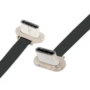 Cable 20cm Dual Angled Ultra Slim Flat USB-C Type C to USB-C Power USB2.0 Data Cable 65W Fast Charge for Laptop Tablet Phone Cable 20cm Dual Angled Ultra Slim Flat USB-C Type C to USB-C Power USB2.0 Data Cable 65W Fast Charge for Laptop Tablet Phone