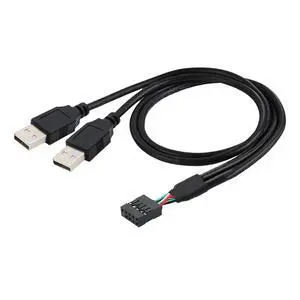 Cable Motherboard 9Pin 10Pin Female Housing to Dual USB 2.0 Male Type-A Cable 50cm Cable Motherboard 9Pin 10Pin Female Housing to Dual USB 2.0 Male Type-A Cable 50cm