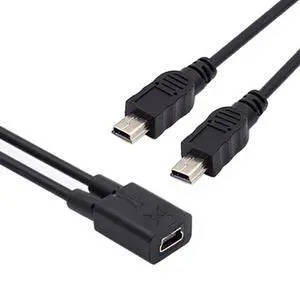 Cable Mini USB 2.0 Female DC 5V to Dual Mini USB 5Pin Male Splitter Extension Charge Cable Cable Mini USB 2.0 Female DC 5V to Dual Mini USB 5Pin Male Splitter Extension Charge Cable