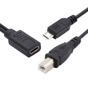 Cable Type-C USB-C Female to USB2.0 Standard Type-B & Micro USB Male Splitter Extension Charge Cable Cable Type-C USB-C Female to USB2.0 Standard Type-B & Micro USB Male Splitter Extension Charge Cable
