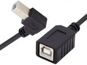 USB 2.0 B Type Male to Female Extension Cable Down Angled 90 Degree 20cm for Printer Scanner Disk USB 2.0 B Type Male to Female Extension Cable Down Angled 90 Degree 20cm for Printer Scanner Disk