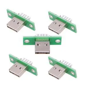 Connector 5pcs/Set DIY OEM USB Type-A Male Plug Connector with Panel Mount Solder Type Reversible Design Connector 5pcs/Set DIY OEM USB Type-A Male Plug Connector with Panel Mount Solder Type Reversible Design