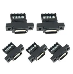 5pcs/Set DIY OEM Type C Female Socket Connector to 6Pin PCBA Pinout Vertical Scew Mount Type DC 5V/20V PD Power 5pcs/Set DIY OEM Type C Female Socket Connector to 6Pin PCBA Pinout Vertical Scew Mount Type DC 5V/20V PD Power