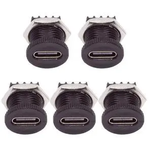 5pcs/Set DIY OEM Type C Female Socket Connector to 6Pin PCBA Pinout Scew Nut Mount Type DC 5V/20V PD Power 5pcs/Set DIY OEM Type C Female Socket Connector to 6Pin PCBA Pinout Scew Nut Mount Type DC 5V/20V PD Power