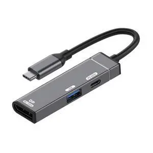 Type-C to Displayport 4K@120hz & USB 3.0 OTG & Charger USB-C to Standard DP Converter Monitor Multiport Adapter with Female PD 60W Power Port Type-C to Displayport 4K@120hz & USB 3.0 OTG & Charger USB-C to Standard DP Converter Monitor Multiport Adapter with Female PD 60W Power Port