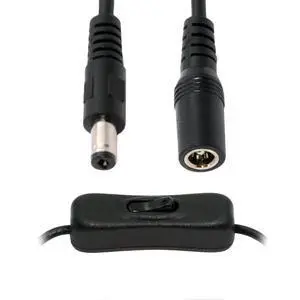 Cable DC Cable with On Off Power Switch Button DC 5.5x2.1mm Male to Female for DC 5V Desk Lamp Fan Camera Cable DC Cable with On Off Power Switch Button DC 5.5x2.1mm Male to Female for DC 5V Desk Lamp Fan Camera