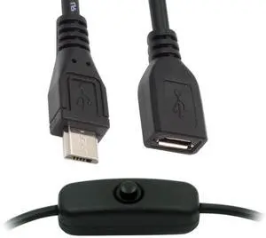 Cable Micro USB2.0 Cable with On Off Power Switch Button Micro 5Pin Male to Female for DC 5V Desk Lamp Fan Camera Cable Micro USB2.0 Cable with On Off Power Switch Button Micro 5Pin Male to Female for DC 5V Desk Lamp Fan Camera