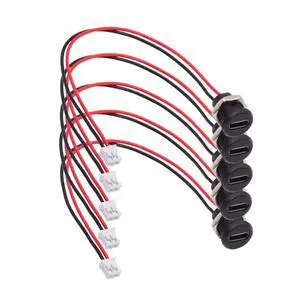 Connector 5pcs/Set DIY OEM Type C Female Socket to 2Pin Header Cable Pitch=2.0mm Panel Mount Type DC 5V Power Connector 5pcs/Set DIY OEM Type C Female Socket to 2Pin Header Cable Pitch=2.0mm Panel Mount Type DC 5V Power