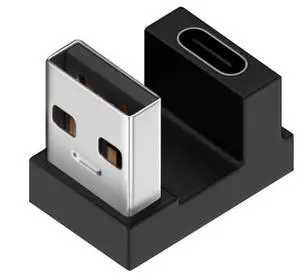 USB-C Type C Female Up Opposite U Shape Back Angled to USB 3.0 A Male Data Adapter for Laptop Desktop USB-C Type C Female Up Opposite U Shape Back Angled to USB 3.0 A Male Data Adapter for Laptop Desktop