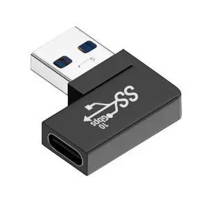 USB-C Type C Female to USB 3.0 A Male Data Adapter Flat Horizontal 90 Degree Left Angled for Laptop Desktop USB-C Type C Female to USB 3.0 A Male Data Adapter Flat Horizontal 90 Degree Left Angled for Laptop Desktop