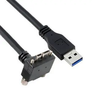 Cable Micro USB3.0 Dual Screws Locking to USB3.0 Data 5Gbps Power Cable 90 Degree Up Angled Type for VR Industrial Camera Computer (3.0m) Cable Micro USB3.0 Dual Screws Locking to USB3.0 Data 5Gbps Power Cable 90 Degree Up Angled Type for VR Industrial Camera Computer (3.0m)