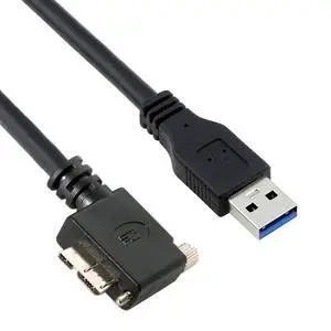 Cable Micro USB3.0 Single Screw Locking to USB3.0 Data 5Gbps Power Cable 90 Degree Right Angled Type for VR Industrial Camera Computer (5.0m) Cable Micro USB3.0 Single Screw Locking to USB3.0 Data 5Gbps Power Cable 90 Degree Right Angled Type for VR Industrial Camera Computer (5.0m)