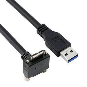 Cable Micro USB3.0 Dual Screws Locking to USB3.0 Data 5Gbps Power Cable 90 Degree Down Angled Type for VR Industrial Camera Computer (3.0m) Cable Micro USB3.0 Dual Screws Locking to USB3.0 Data 5Gbps Power Cable 90 Degree Down Angled Type for VR Industrial Camera Computer (3.0m)