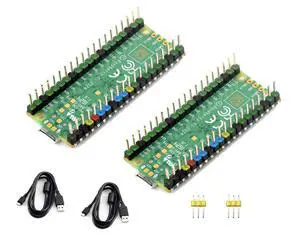2PCS Compatible with Raspberry Pi Pico 2 Microcontroller Board with Pre-Soldered Header, Based on Official RP2350 Chip, Dual-Core ARM Cortex-M33 and Dual-Core Hazard3 RISC-V Processor 4MB Flash 2PCS Compatible with Raspberry Pi Pico 2 Microcontroller Board with Pre-Soldered Header, Based on Official RP2350 Chip, Dual-Core ARM Cortex-M33 and Dual-Core Hazard3 RISC-V Processor 4MB Flash