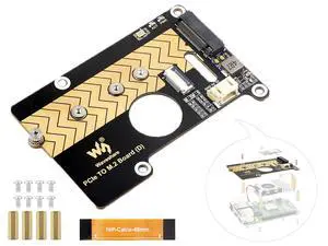 PCIe to M.2 Adapter Board for Raspberry Pi 5, Pi 5 NVMe HAT Compatible with 2280/2260 / 2242/2230 Size NVMe Protocol M.2 SSD, 8Gbps Data Rate, High-Speed Reading/Writing PCIe to M.2 Adapter Board for Raspberry Pi 5, Pi 5 NVMe HAT Compatible with 2280/2260 / 2242/2230 Size NVMe Protocol M.2 SSD, 8Gbps Data Rate, High-Speed Reading/Writing