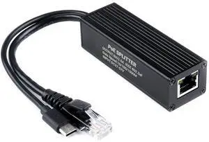 Industrial Gigabit PoE Splitter with Metal Case Protection, 5V 2.5A Type-C Out, 802.3af/at-Compliant PoE (Power Over Ethernet) Standard, 10/100/1000Mbps Auto-Negotiation Ethernet Port Industrial Gigabit PoE Splitter with Metal Case Protection, 5V 2.5A Type-C Out, 802.3af/at-Compliant PoE (Power Over Ethernet) Standard, 10/100/1000Mbps Auto-Negotiation Ethernet Port