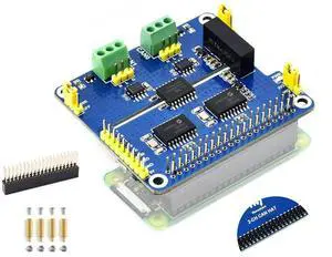 2-CH CAN HAT 2-Channel Isolated CAN Bus Expansion HAT for Raspberry Pi 5/4B/3B/2B/Zero/Zero W/Zero WH, MCP2515 + SN65HVD230 Dual Chips Solution,Multi Onboard Protection Circuits 2-CH CAN HAT 2-Channel Isolated CAN Bus Expansion HAT for Raspberry Pi 5/4B/3B/2B/Zero/Zero W/Zero WH, MCP2515 + SN65HVD230 Dual Chips Solution,Multi Onboard Protection Circuits