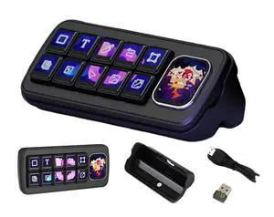 MK10 Multi-Functional AI Voice Control Panel, Onboard 10x0.85inch Mechanical LCD Macro Keys and 2.01inch Secondary Screen, Linux + QMK Dual-System, Support AI Speech recognition & Interaction, Black MK10 Multi-Functional AI Voice Control Panel, Onboard 10x0.85inch Mechanical LCD Macro Keys and 2.01inch Secondary Screen, Linux + QMK Dual-System, Support AI Speech recognition & Interaction, Black