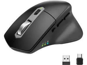 Multi-Device Wireless Bluetooth Mouse with Nano USB-A, USB-C Receiver Ergonomic Right Hand Silent Clicking Rechargeable Mouse for Computer Desktop PC Laptop Mac iPad and Windows 11/10 iPad OS Multi-Device Wireless Bluetooth Mouse with Nano USB-A, USB-C Receiver Ergonomic Right Hand Silent Clicking Rechargeable Mouse for Computer Desktop PC Laptop Mac iPad and Windows 11/10 iPad OS