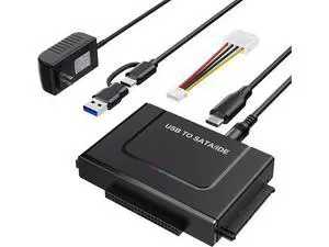Hitoor USB 3.0 to IDE SATA Adapter, USB 3.0 Type C Hard Drive Reader External HDD Converter for 2.5/3.5 inches IDE SATA HDD SSD, DVD/CD Optical Drive, 12V/2A Power Adapter Included Hitoor USB 3.0 to IDE SATA Adapter, USB 3.0 Type C Hard Drive Reader External HDD Converter for 2.5/3.5 inches IDE SATA HDD SSD, DVD/CD Optical Drive, 12V/2A Power Adapter Included