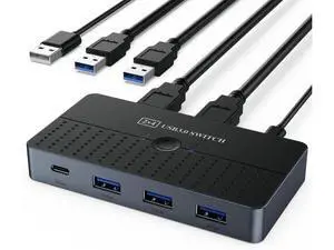 5Gbps USB 3.0 Switch for 2 Computers Share 4 USB Devices Peripheral USB Adapter USB Switch 2 in 4 Out for PC Printer Scanner Mouse Keyboard, USB KVM Switch Compatible with Mac/Windows/Linux 5Gbps USB 3.0 Switch for 2 Computers Share 4 USB Devices Peripheral USB Adapter USB Switch 2 in 4 Out for PC Printer Scanner Mouse Keyboard, USB KVM Switch Compatible with Mac/Windows/Linux