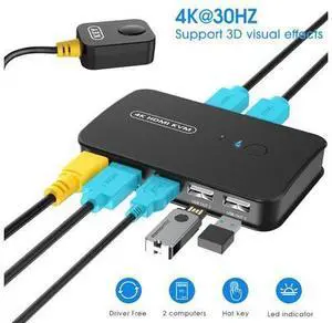 4K HDMI KVM Switch 2 Port Switch Box, USB and HDMI Switch for 2 Computers Share Keyboard Mouse Printer and one HD Monitor, Support UHD 4K@30Hz, with Remote Controller and 2 KVM Cables giyqxHw 4K HDMI KVM Switch 2 Port Switch Box, USB and HDMI Switch for 2 Computers Share Keyboard Mouse Printer and one HD Monitor, Support UHD 4K@30Hz, with Remote Controller and 2 KVM Cables giyqxHw