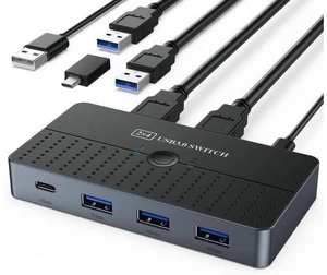 USB 3.0 Switch 2 in 4 Out for 2 Computers Sharing USB C & A Devices, USB Switcher for PC Mouse Keyboard Printer Scanner, USB 3.0 KVM Switch Selector Compatible with Windows, Mac, Linux USB 3.0 Switch 2 in 4 Out for 2 Computers Sharing USB C & A Devices, USB Switcher for PC Mouse Keyboard Printer Scanner, USB 3.0 KVM Switch Selector Compatible with Windows, Mac, Linux