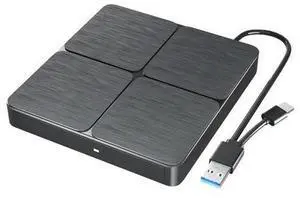 External CD DVD Drive, USB 3.0 and Type-C Portable External CD Burner DVD Drive Slim CD DVD +/-RW Reader Player, External CD/DVD Optical Drive for Mac,PC,Laptop,Desktop,MacOS,Windows XP/7/8/10/11 External CD DVD Drive, USB 3.0 and Type-C Portable External CD Burner DVD Drive Slim CD DVD +/-RW Reader Player, External CD/DVD Optical Drive for Mac,PC,Laptop,Desktop,MacOS,Windows XP/7/8/10/11