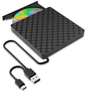 External CD DVD Drive, External CD ROM CD/DVD Burner with USB 3.0 and USB C, Portable CD/DVD +/-RW Drive/DVD Player for PC, Laptop, Desktops, Mac-Book, Windows XP/2003/Vista/7/8/10/Linux/MacOS External CD DVD Drive, External CD ROM CD/DVD Burner with USB 3.0 and USB C, Portable CD/DVD +/-RW Drive/DVD Player for PC, Laptop, Desktops, Mac-Book, Windows XP/2003/Vista/7/8/10/Linux/MacOS