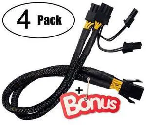 4Pack PCI-e 6 Pin Female to Dual PCIe 8 Pin (6+2) Male Graphics Card PCI Express Power Adapter GPU VGA Y-Splitter Extension Cable Mining Video Card Sleeved Power Cable 9 inches 20cm 4 Pack +Bonus 4Pack PCI-e 6 Pin Female to Dual PCIe 8 Pin (6+2) Male Graphics Card PCI Express Power Adapter GPU VGA Y-Splitter Extension Cable Mining Video Card Sleeved Power Cable 9 inches 20cm 4 Pack +Bonus