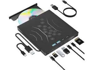 7 in 1 External DVD Drive, External CD/DVD Drive for Laptop USB 3.0 & Type-C, Portable CD/DVD +/-RW Disk Drive, CD/DVD Burner CD ROM External Drive for Laptop PC Windows 7/8/10/XP Mac Linux OS 7 in 1 External DVD Drive, External CD/DVD Drive for Laptop USB 3.0 & Type-C, Portable CD/DVD +/-RW Disk Drive, CD/DVD Burner CD ROM External Drive for Laptop PC Windows 7/8/10/XP Mac Linux OS