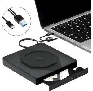 External CD DVD Drive, USB 3.0 & Type-C Portable CD DVD Burner, +/-RW CD ROM External CD/DVD Drive for Laptop, CD Player for Laptop Compatible with Laptops, Desktop PC, Windows, Linux, Mac OS External CD DVD Drive, USB 3.0 & Type-C Portable CD DVD Burner, +/-RW CD ROM External CD/DVD Drive for Laptop, CD Player for Laptop Compatible with Laptops, Desktop PC, Windows, Linux, Mac OS