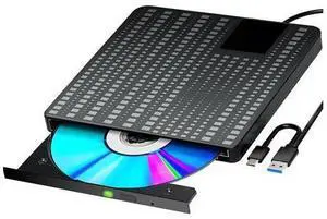 External CD/DVD Drive for Laptop, USB 3.0 Type C CD DVD Player Portable +/-RW Burner CD ROM Reader Writer Disk Duplicator, Optical Drive Compatible with Laptop Desktop PC Windows Linux, MacOS External CD/DVD Drive for Laptop, USB 3.0 Type C CD DVD Player Portable +/-RW Burner CD ROM Reader Writer Disk Duplicator, Optical Drive Compatible with Laptop Desktop PC Windows Linux, MacOS
