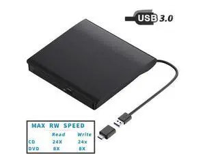 External CD DVD Drive, Portable USB 3.0 and Type-C CD/DVD RW Drive Player Rewriter CD/DVD Burner Optical Drive Compatible with Laptop Desktop PC Computer for Windows 7/8/10/11, Linux, MacOS External CD DVD Drive, Portable USB 3.0 and Type-C CD/DVD RW Drive Player Rewriter CD/DVD Burner Optical Drive Compatible with Laptop Desktop PC Computer for Windows 7/8/10/11, Linux, MacOS