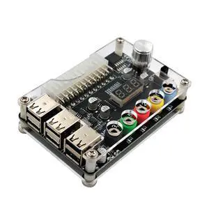 ATX Power Supply Breakout Board with Adjustable Voltage Knob and 6- Port USB 2.0,and QC 2.0/QC 3.0, 3A Maximum Output ATX Power Supply Breakout Board with Adjustable Voltage Knob and 6- Port USB 2.0,and QC 2.0/QC 3.0, 3A Maximum Output