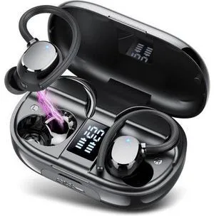 Hitoor TWS Ear buds Bluetooth Wireless Earbuds Sport Bluetooth 5.3 Headphones with LED Display 128H Playtime Powerful Bass Over Ear Earphones with Earhooks IP7 Waterproof for Gym/Running/Workout Hitoor TWS Ear buds Bluetooth Wireless Earbuds Sport Bluetooth 5.3 Headphones with LED Display 128H Playtime Powerful Bass Over Ear Earphones with Earhooks IP7 Waterproof for Gym/Running/Workout