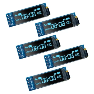 5 Pcs 0.91 Inch I2C IIC OLED Display Module OLED Screen DC 3.3V~5V Compatible wi 5 Pcs 0.91 Inch I2C IIC OLED Display Module OLED Screen DC 3.3V~5V Compatible wi