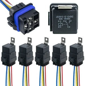 5 Pack 12V DC 40/30 AMP Waterproof Relay Harness Tinned Copper Wires 5-PIN SPDT 5 Pack 12V DC 40/30 AMP Waterproof Relay Harness Tinned Copper Wires 5-PIN SPDT